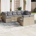Miniatyrbillede 2 af 4: vidaXL sofasæt til haven 10 dele med hynder polyrattan beige