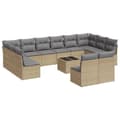 Miniatyrbillede 1 af 3: vidaXL sofasæt til haven 13 dele med hynder polyrattan beige