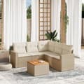 Miniatyrbillede 3 af 3: vidaXL sofasæt til haven 6 dele med hynder polyrattan beige