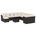 Miniatyrbillede 1 af 3: vidaXL sofasæt til haven 12 dele med hynder polyrattan sort