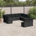 Miniatyrbillede 3 af 3: vidaXL sofasæt til haven 11 dele med hynder polyrattan sort
