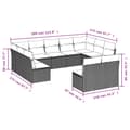 Miniatyrbillede 2 af 3: vidaXL sofasæt til haven 11 dele med hynder polyrattan sort