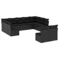 Miniatyrbillede 1 af 3: vidaXL sofasæt til haven 11 dele med hynder polyrattan sort