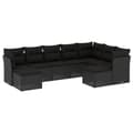 Miniatyrbillede 1 af 3: vidaXL sofasæt til haven 9 dele med hynder polyrattan sort