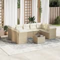 Miniatyrbillede 3 af 3: vidaXL sofasæt til haven 10 dele med hynder polyrattan beige