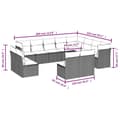 Miniatyrbillede 2 af 3: vidaXL sofasæt til haven 12 dele med hynder polyrattan beige