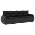 Miniatyrbillede 3 af 4: vidaXL sofasæt til haven 4 dele med hynder polyrattan sort