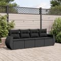 Miniatyrbillede 2 af 4: vidaXL sofasæt til haven 4 dele med hynder polyrattan sort