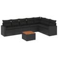 Miniatyrbillede 1 af 3: vidaXL sofasæt til haven 8 dele med hynder polyrattan sort