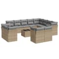 Miniatyrbillede 1 af 3: vidaXL sofasæt til haven 13 dele med hynder polyrattan beige