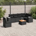 Miniatyrbillede 3 af 3: vidaXL sofasæt til haven 7 dele med hynder polyrattan sort