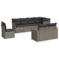 Miniatyrbillede 1 af 3: vidaXL sofasæt til haven 8 dele med hynder polyrattan grå