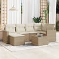 Miniatyrbillede 3 af 3: vidaXL sofasæt til haven 7 dele med hynder polyrattan beige