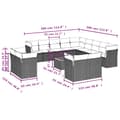 Miniatyrbillede 2 af 3: vidaXL sofasæt til haven 14 dele med hynder polyrattan grå