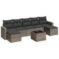 Miniatyrbillede 1 af 3: vidaXL sofasæt til haven 8 dele med hynder polyrattan grå