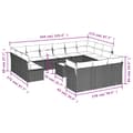 Miniatyrbillede 2 af 3: vidaXL sofasæt til haven 14 dele med hynder polyrattan sort