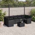 Miniatyrbillede 3 af 3: vidaXL sofasæt til haven 8 dele med hynder polyrattan sort