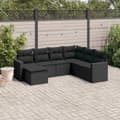 Miniatyrbillede 3 af 3: vidaXL sofasæt til haven 7 dele med hynder polyrattan sort