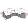 Miniatyrbillede 2 af 3: vidaXL sofasæt til haven 7 dele med hynder polyrattan sort