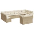 Miniatyrbillede 1 af 3: vidaXL sofasæt til haven 12 dele med hynder polyrattan beige