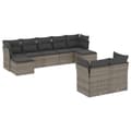 Miniatyrbillede 1 af 3: vidaXL sofasæt til haven 9 dele med hynder polyrattan grå