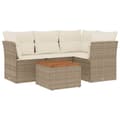Miniatyrbillede 2 af 3: vidaXL sofasæt til haven 5 dele med hynder polyrattan beige