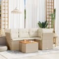 Miniatyrbillede 1 af 3: vidaXL sofasæt til haven 5 dele med hynder polyrattan beige