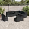 Miniatyrbillede 3 af 3: vidaXL sofasæt til haven 12 dele med hynder polyrattan sort