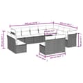 Miniatyrbillede 2 af 3: vidaXL sofasæt til haven 12 dele med hynder polyrattan sort