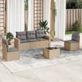 Miniatyrbillede 3 af 3: vidaXL sofasæt til haven 6 dele med hynder polyrattan beige