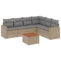 Miniatyrbillede 1 af 3: vidaXL sofasæt til haven 7 dele med hynder polyrattan beige
