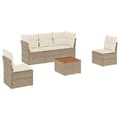 Miniatyrbillede 1 af 3: vidaXL sofasæt til haven 6 dele med hynder polyrattan beige