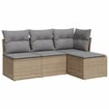 Miniatyrbillede 1 af 3: vidaXL sofasæt til haven 4 dele med hynder polyrattan beige