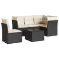 Miniatyrbillede 1 af 3: vidaXL sofasæt til haven 6 dele med hynder polyrattan sort
