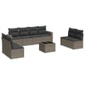 Miniatyrbillede 1 af 3: vidaXL sofasæt til haven 9 dele med hynder polyrattan grå