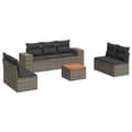 Miniatyrbillede 1 af 3: vidaXL sofasæt til haven 8 dele med hynder polyrattan grå