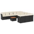 Miniatyrbillede 1 af 3: vidaXL sofasæt til haven 12 dele med hynder polyrattan sort