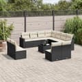 Miniatyrbillede 3 af 3: vidaXL sofasæt til haven 12 dele med hynder polyrattan sort