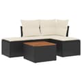 Miniatyrbillede 1 af 3: vidaXL sofasæt til haven 5 dele med hynder polyrattan sort