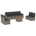 Miniatyrbillede 1 af 3: vidaXL sofasæt til haven 9 dele med hynder polyrattan grå