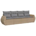 Miniatyrbillede 1 af 4: vidaXL sofasæt til haven 4 dele med hynder polyrattan beige