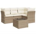 Miniatyrbillede 1 af 3: vidaXL sofasæt til haven 5 dele med hynder polyrattan beige