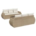 Miniatyrbillede 1 af 4: vidaXL sofasæt til haven 7 dele med hynder polyrattan beige