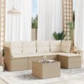 Miniatyrbillede 3 af 3: vidaXL sofasæt til haven 6 dele med hynder polyrattan beige