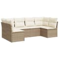 Miniatyrbillede 2 af 3: vidaXL sofasæt til haven 6 dele med hynder polyrattan beige