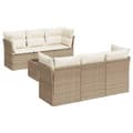 Miniatyrbillede 1 af 3: vidaXL sofasæt til haven 7 dele med hynder polyrattan beige