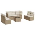 Miniatyrbillede 1 af 3: vidaXL sofasæt til haven 8 dele med hynder polyrattan beige