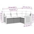 Miniatyrbillede 2 af 3: vidaXL sofasæt til haven 4 dele med hynder polyrattan beige