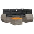 Miniatyrbillede 3 af 4: vidaXL sofasæt 5 dele med hynder polyrattan grå