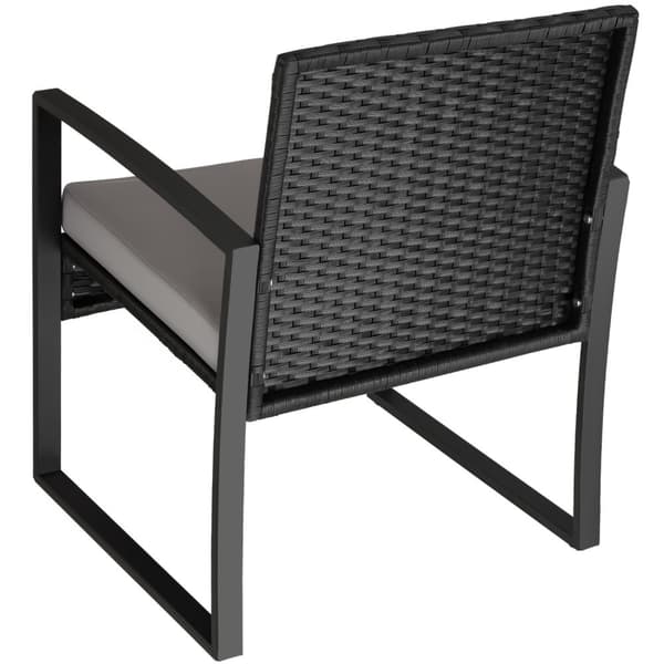 Polyrattan havemøbelsæt Granada med bord til 2 personer sort - lysegrå/sort